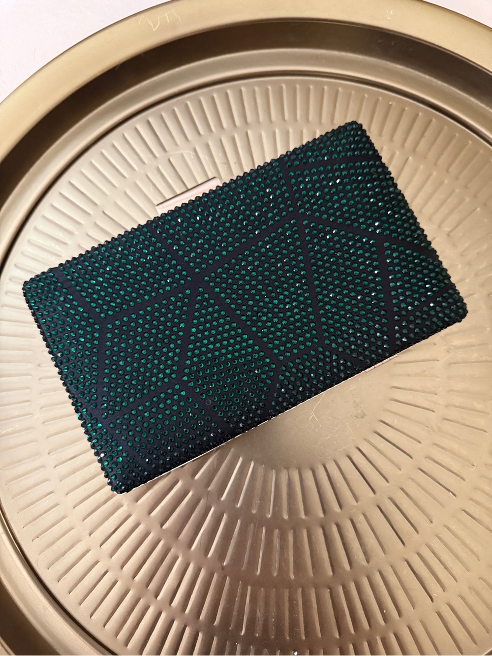 Emerald Green Embellished Evening Clutch